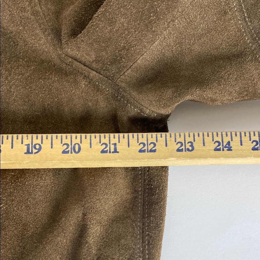 Buck Mason Brown Suede Leather Moto Jacket Size Small - Picture 7 of 10